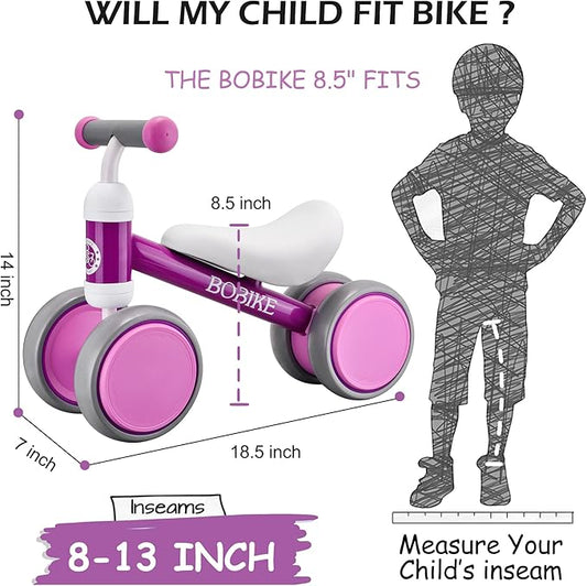 Baby Balance Bike Toys for 12-36 Months Kids Toy Boy Girls Gifts Toddler Best First Birthday Gift Children Walker No Pedal Infant 4 Wheels Bicycle (Purple)