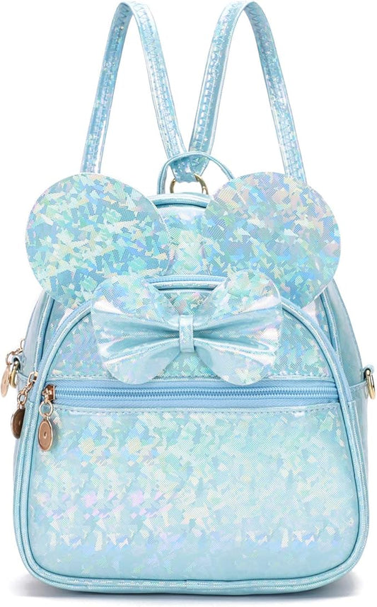 KL928 Girls Mini Backpack Bowknot Polka Dot Cute Small Daypacks Convertible Shoulder Bag Purse for Women