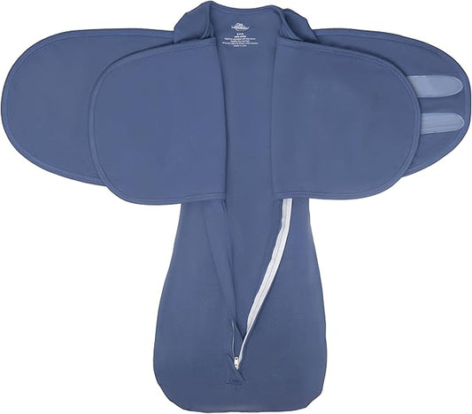 LullaBaby "Double Dream Swaddle: Exclusive Dual Wing Design, Pediatrician-Endorsed, Ultra-Soft Cotton, 2-4 Months, 12-20 lbs - Coastal Breeze