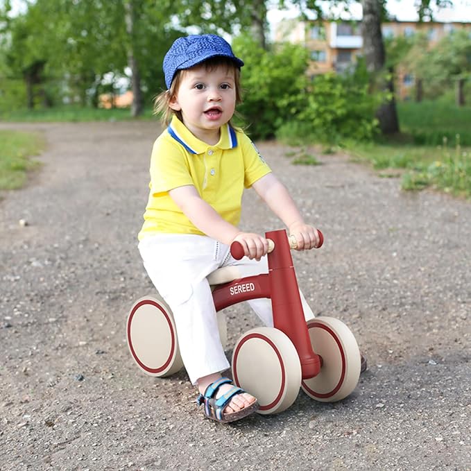 SEREED Baby Balance Bike for 1 Year Old Boys Girls 12-24 Month Toddler Balance Bike, 4 Wheels Toddler First Bike, First Birthday Gifts