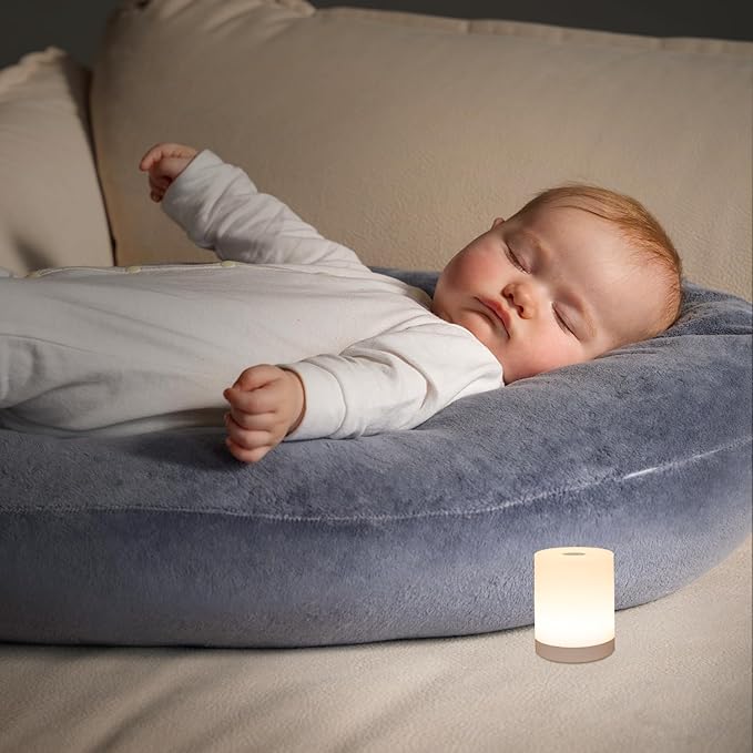 DAZZY DOT Touch Night Light for Baby Nursery, Small Cordless Lamp, Dimmable Portable Rechargeable Battery Operated Night Light, Wireless Bedside Mini Lamp for Bedroom, Bathroom