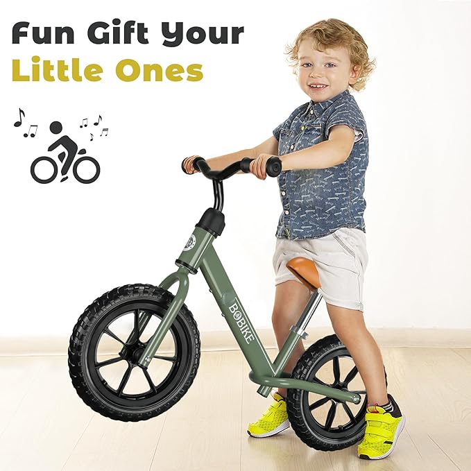 Bobike Toddler Balance Bike Toys for 2 to 5 Year Old Girls Boys Adjustable Seat and Handlebar No-Pedal Training Bike Best Gifts for Kids