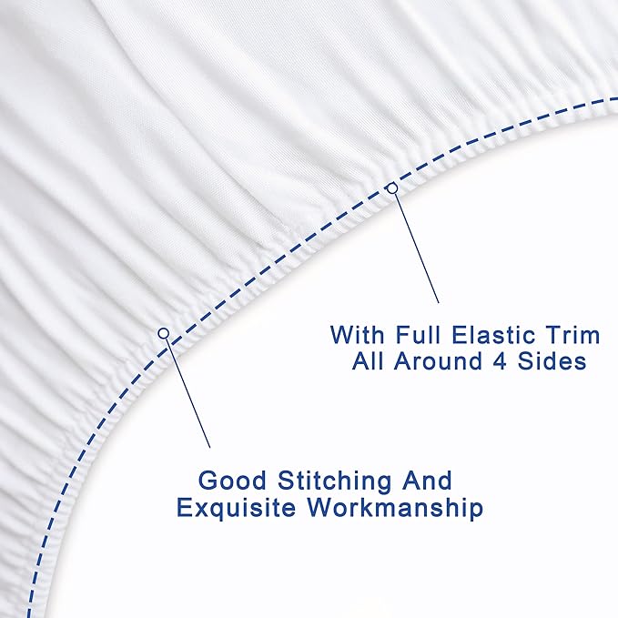 FLXXIE 4 Pieces Toddler Bedding Set, Soft and Breathable Microfiber Crib Sheet Set, Includes Quilted Comforter, Flat Top Sheet, Fitted Sheet, Envelope Pillow Case for Boys and Girls, White