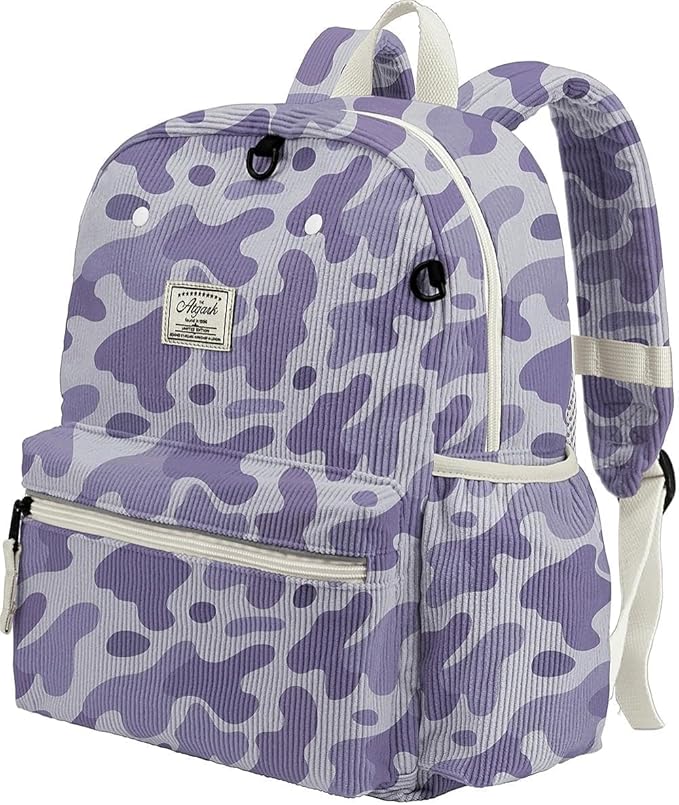 Corduroy Kids Backpack for Girls 6-10: Girls Backpacks for Elementary Kindergarten 15” H Fit Folder