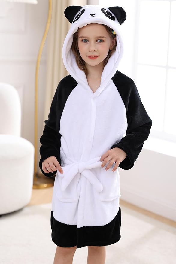 DELEY Girl's Robe Baby Boys Hoodie Robes Toddler Bathrobes for Kids Pajamas Sleepwear