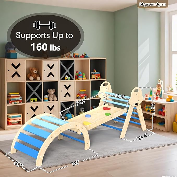 Wooden Indoor Climbing Toy for Children, Foldable Play Equipment