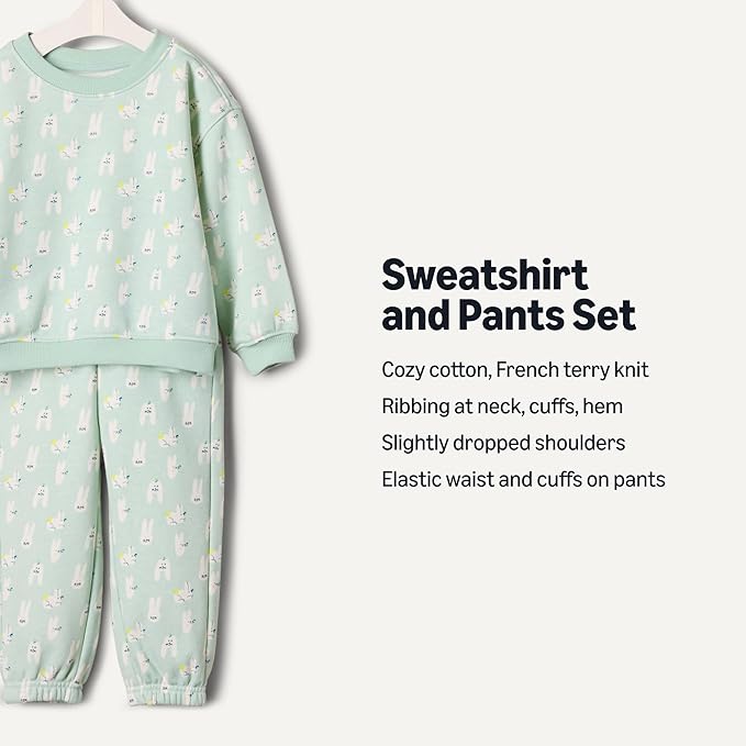 Amazon Essentials x Sofia Grainge Toddlers and Baby Boys' Sweatshirt and Sweatpant Set