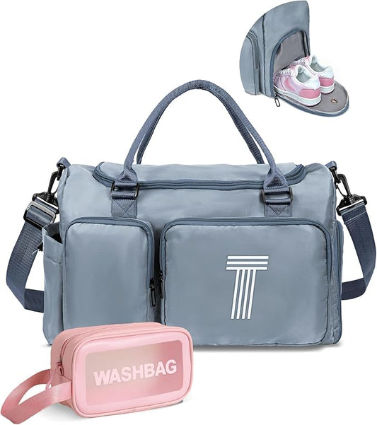 Elilier Birthday gifts, Girls Gifts for Kids, Initial Gym Bag for Girls, Kids Travel Duffle Bag, Sports Bag, Personalized Weekender Bag, teacher appreciation gifts, back to school supplies
