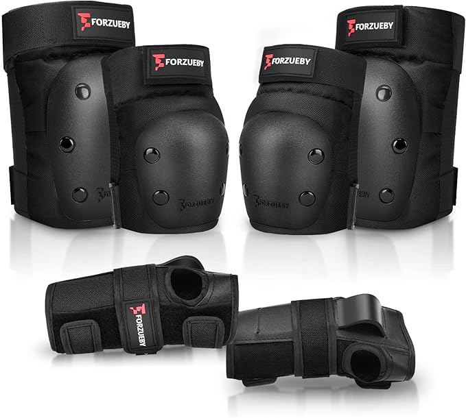 Adult/Kids Knee Pads Elbow Pads Wrist Guards 6 in 1 Protective Gear Set for Inline Roller Skating Skateboarding Scooter BMX etc.