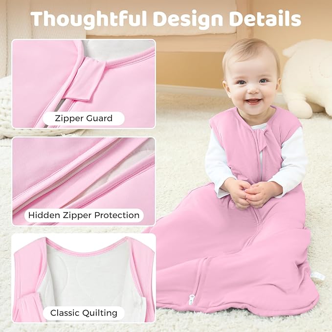 Freejoy Viscose From Bamboo Baby Sleep Sack, 1.5 TOG Infant Toddler Wearable, Buttery Soft Sleeping Bags
