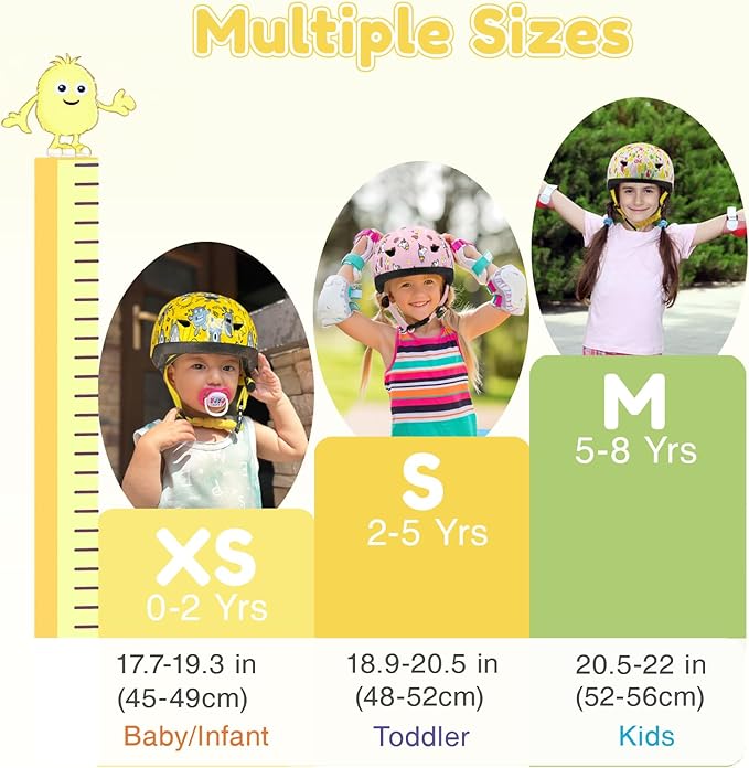 Toddler Bike Helmet with Gloves and Backpack Set, 3 Sizes for Baby Infant to Kids Ages 1-3 3-5 5-8+, Adjustable Boys Girls Bike Helmet for Bicycle/Scooter/Skateboard/Roller Skate