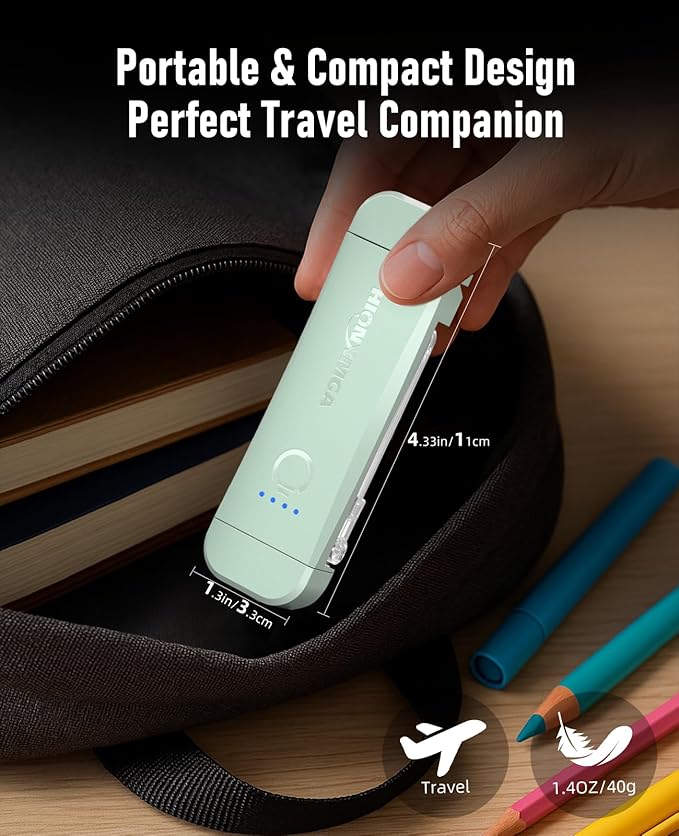 HIONXMGA Book Reading Light,Silent Touch Books Lamp for Reading in Bed,Rechargeable Clip on Booklight with 3 Amber Colors & 7 LEDs Precise Dimming for Eye Caring Night Reading,Book Lovers,Kids,Mint