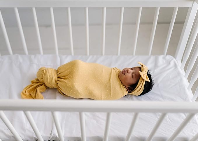 Copper Pearl Baby Swaddle Blanket - Premium Knit Baby Blanket, Large Soft Stretchy Receiving Blankets for Baby Boy and Girl, Swaddles for Newborn, Infant, and Toddler (Marigold)