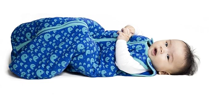 Baby Deedee Sleep Nest Tee, Warm Baby Sleeping Bag, Playful Whales, Medium (6-18 Months)