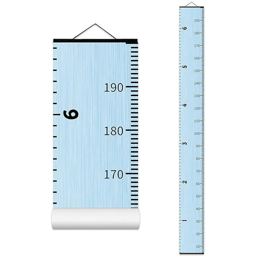 Nustila Growth Chart for Kids Measuring Height Chart and Kids Decor Meaningful Memories Through Kid Measurement Blue Growth Chart Ruler Wall Decor for Playroom Bedroom 79 in X 7.9 in