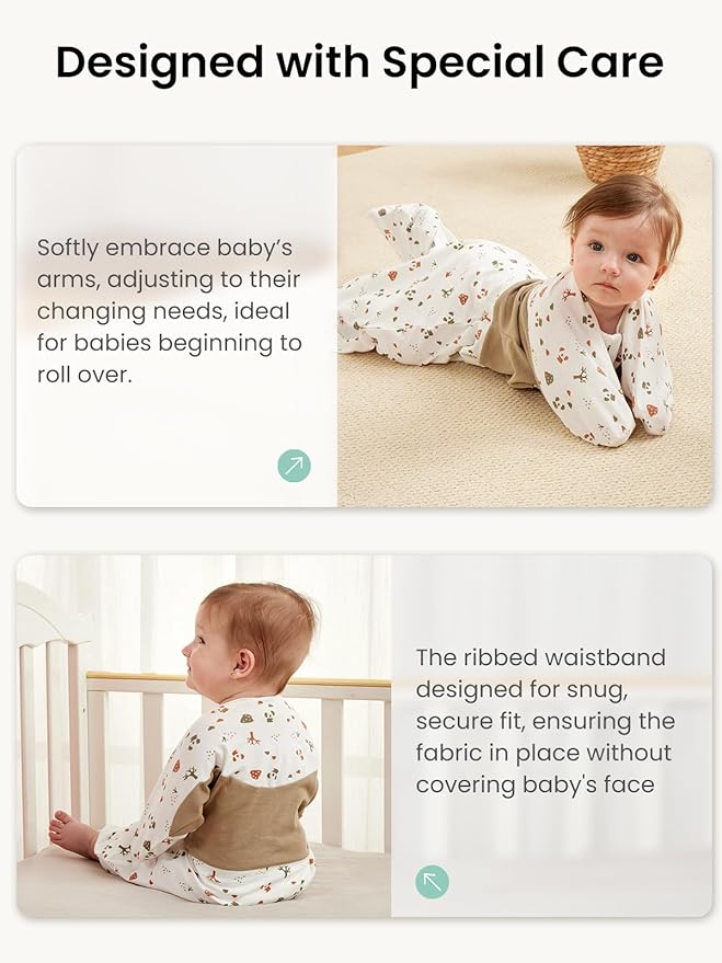 GROWNSY Transitional Swaddle Sleep Sack 6-12 Months, Starfish Design Baby Swaddle Sack, Dual-Zipper for Easy Diaper Changes, Proper Hip Development & Openable Foot Button, 19-27 lbs, Bear Forest
