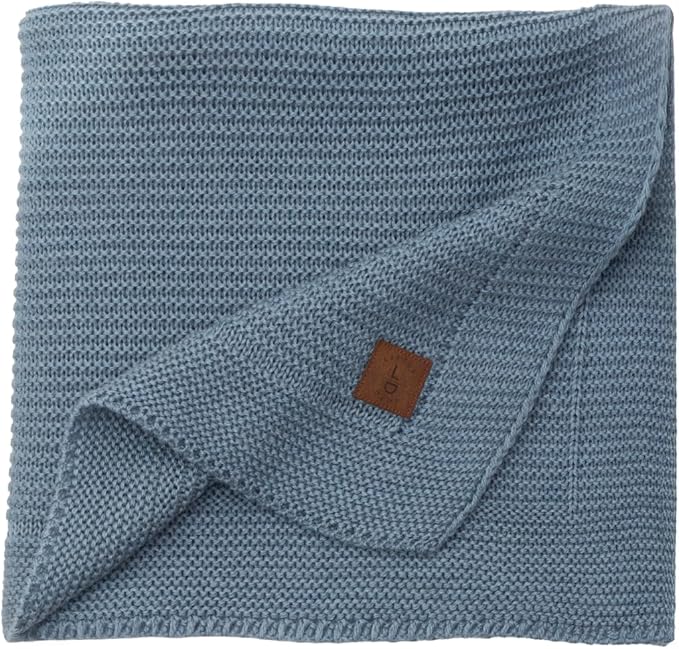 Alina Soft Knitted Baby Blanket, 31 x 39 in, Smoky Blue – Soft & Breathable – Oeko-Tex Certified – Lightweight & Cuddly – Perfect for Newborns, Toddlers, Cribs & Strollers