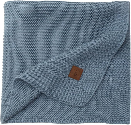 Alina Soft Knitted Baby Blanket, 31 x 39 in, Smoky Blue – Soft & Breathable – Oeko-Tex Certified – Lightweight & Cuddly – Perfect for Newborns, Toddlers, Cribs & Strollers