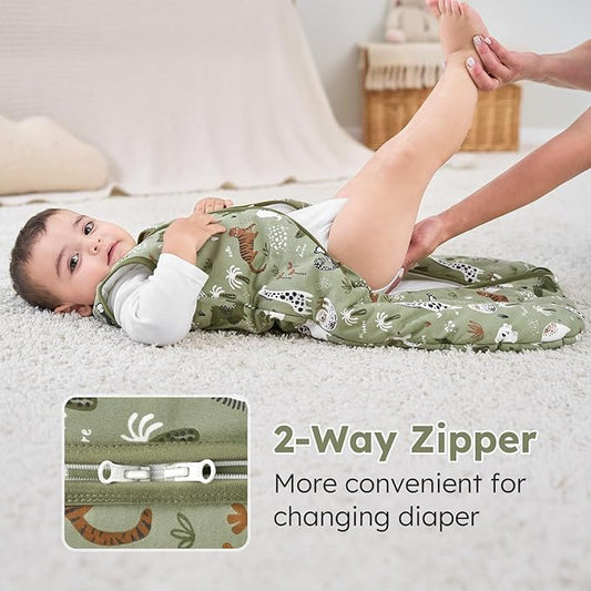 Yoofoss Baby Sleep Sack 0-6 Months, TOG 2.5 Baby Wearable Blanket with 2-Way Zipper, 100% Organic Cotton Fabric Winter Newborn Sleeping Sack, Warm Soft Comfy(Small)