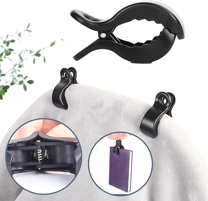 6pcs Stroller Clips Pegs to Hook Muslin and Toys Seat Cover, Blanket Clips, Car Seat Cover Clip, Plastic Universal Clip, Nursing Cover, Pram Toy Holder, Blanket Clamp. （ Black)
