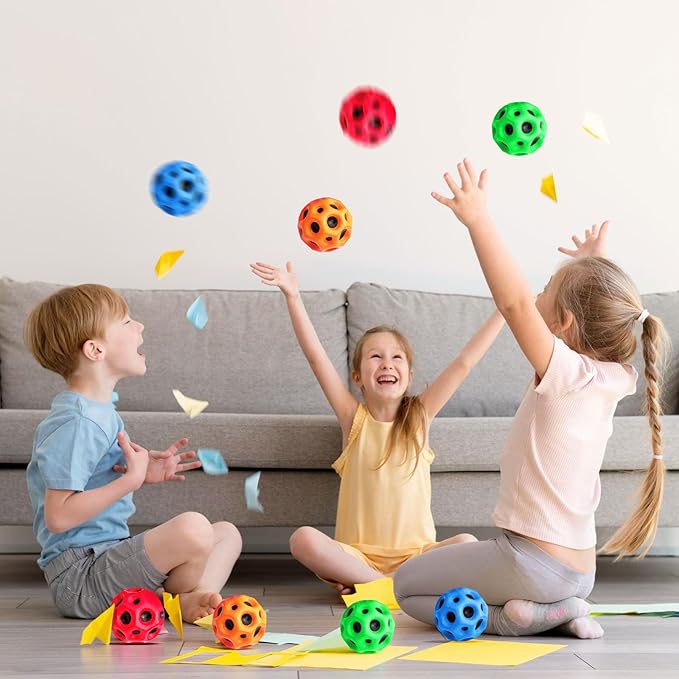Thremhoo 12PCS Space Bouncy Balls for Kids Super High Bounce Moon Ball Jumping Toy Stress Balls Sport Party Favor Spaceballs Toddler Boys Girls Athlete Training Sensory Outdoor Play Birthday Gifts