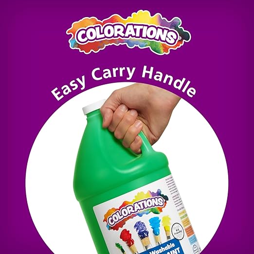 Colorations Paraben-Free Simply Washable Tempera Paint for Kids - 1/2 Gallon Value Size, Vibrant Blue. Non-Toxic and Made in The USA