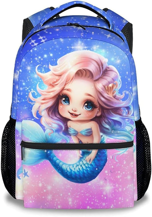 GiftoFLUX School Backpack for Girls - Mermaid Backpacks for Kids - Toddlers Bookbag for Daughter - Durable Schoolbag for Kindergarten/Preschool/Elementary(17 Inch)