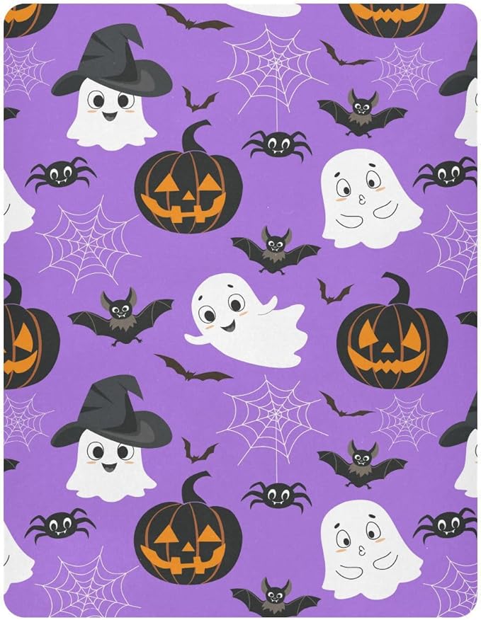 Ghost Halloween Crib Sheets Soft Breathable Fitted Baby Crib Sheets Mattress Cover for Girl Boys, 52" x 28" x 9"