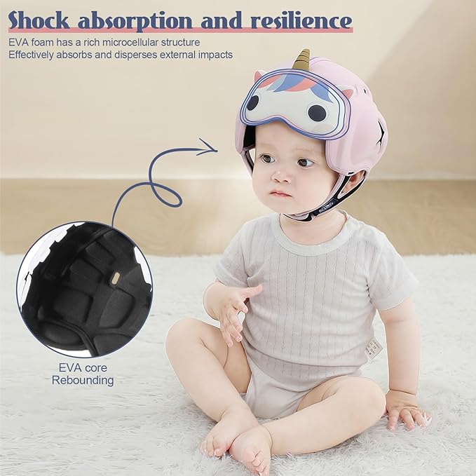 MamboBaby Baby Safety Helmet, Baby Head Protector for Crawling & Walking, Ultra-Lightweight Breathable - Soft Adjustable Toddler Head Guard, Anti-Bump, for 10-24 Months
