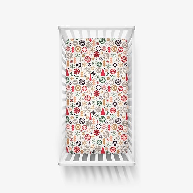 Little Sleepies Baby Crib Sheets, Buttery Soft Viscose from Bamboo Crib Sheets for Boys & Girls, Toddler Bed Sheet, Standard Crib Mattress Sheet, Super Stretchy & Elasticized (Modern & Merry)