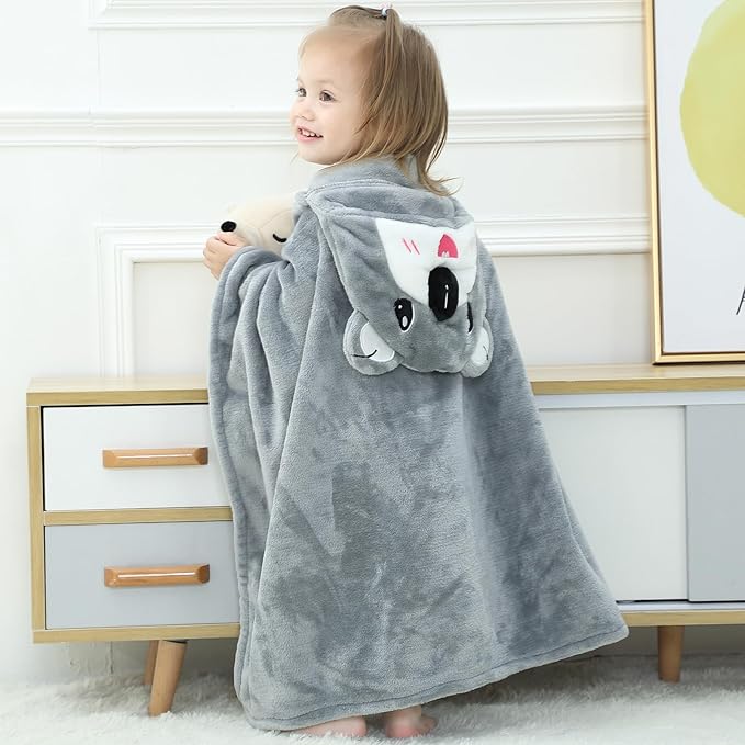 Wearable Blanket Hoodie for Kids Toddlers Hooded Towels Soft Cozy Wearable Throw Blanket Hoodie for Boys Girls