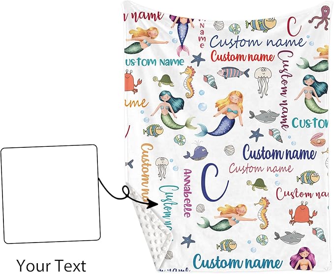 Personalized Baby Crib Bedding Set: 4 Piece Custom Crib Bed Set with Name, Nursery Bedding Set for Baby Girls Crib, Newborn Boys Crib Sets, Custom Gift Crib Bedding, Crib Sheet, Mermaid Theme