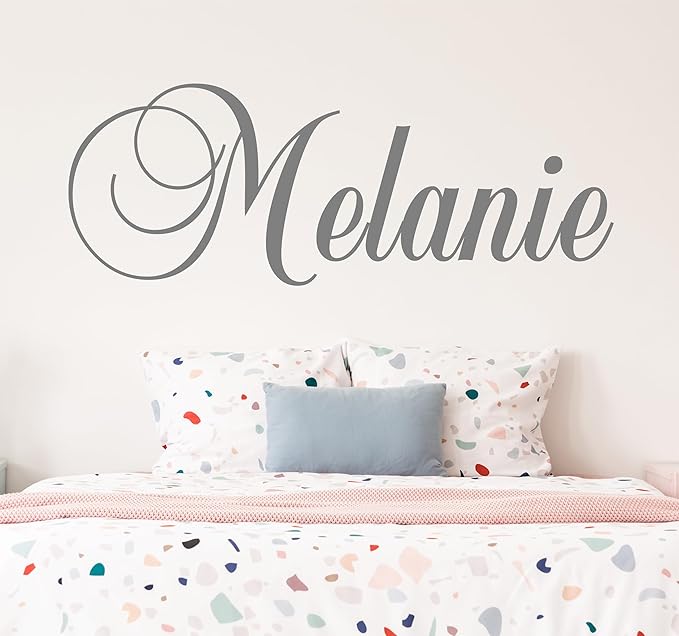 Decor Designs Decals Nursery Girls Personalized Custom Name Vinyl Wall Art Decal Sticker, Bedroom Baby and Childrens Decor, (Multiple Size Choices) (Single Name, Without Initial)