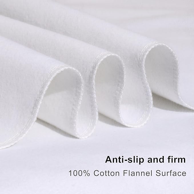 Flannel Crib Protector Pad，100％ Waterproof Mattress Protector Pad, One Size, 27" X 50"-2pcs