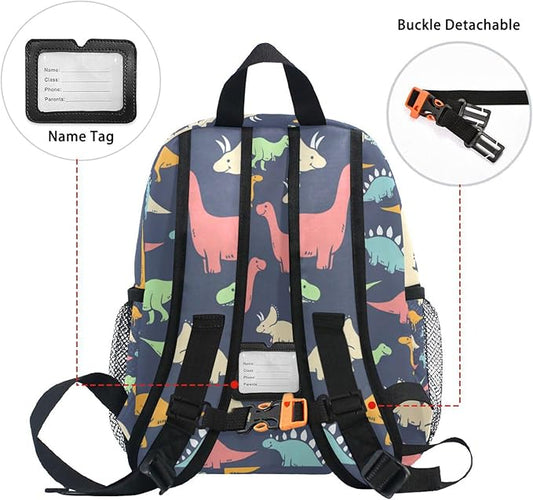 Cute Kids Back Pack Colorful Dinosaur Todder Backpack Lightweight Preschool Kindergarten Book Bag Practical and Durable Daycare Bag for Travel,Toys