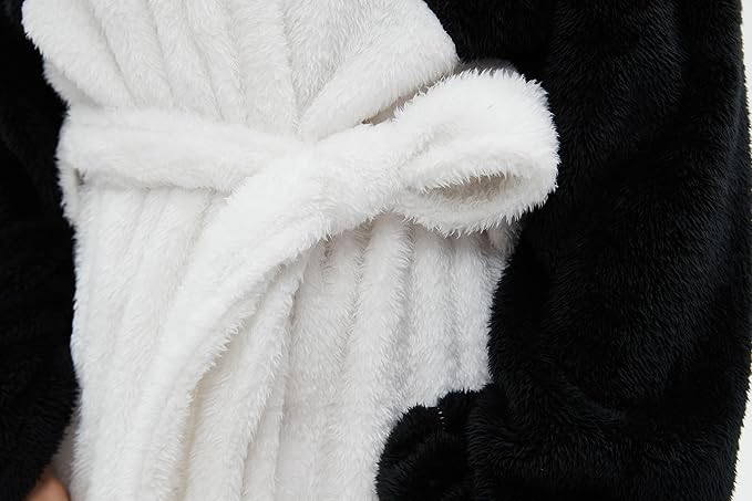 CuteOn Bathrobe for Women Soft Fleece Hooded Plush Loungewear
