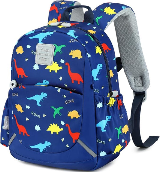 CAMTOP Toddler Backpack for Boys Girls 2-4, Kids Backpacks for Kindergarten Preschool, 12" H Small Bookbag for Daycare Travel (Dinosaur Blue, 12''- Not fit A4 folder)