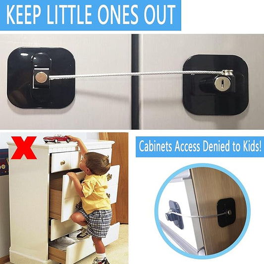 YEYA Upgraded Child Proof Refrigerator Door Lock, Large Base 1-Pack, Fridge Locks for Kids with Key