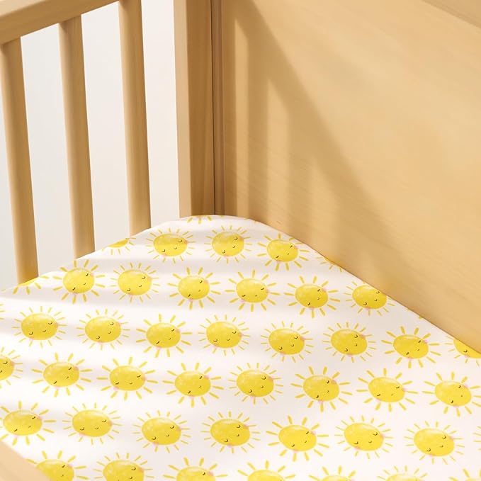 Little Sleepies Baby Crib Sheets, Buttery Soft Viscose from Bamboo Crib Sheets for Boys & Girls, Toddler Bed Sheet, Standard Crib Mattress Sheet, Super Stretchy & Elasticized (Sunshine)