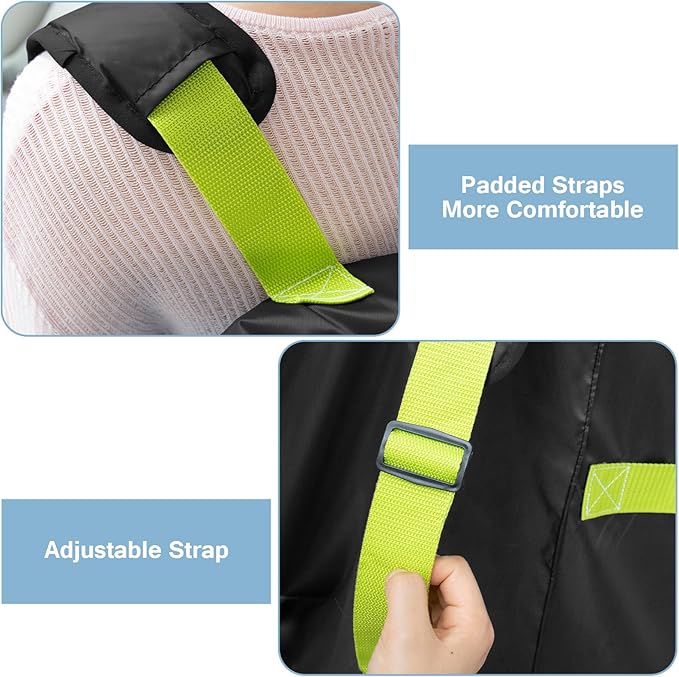 DMS PROTECTOR Car Seat Travel Bag for Airplane, Water-Resistant Gate Check Bag with Adjustable Carry Straps, Universal Fit, Durable Carseat Cover For Airplane Travel, Black