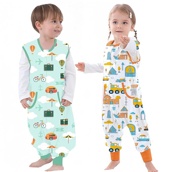 Toddler Sleep Sacks Sleep Sack 24-36 Months with legs Cozy comfy Baby Warable Blanket with 2-Way Zipper(2T-3T)