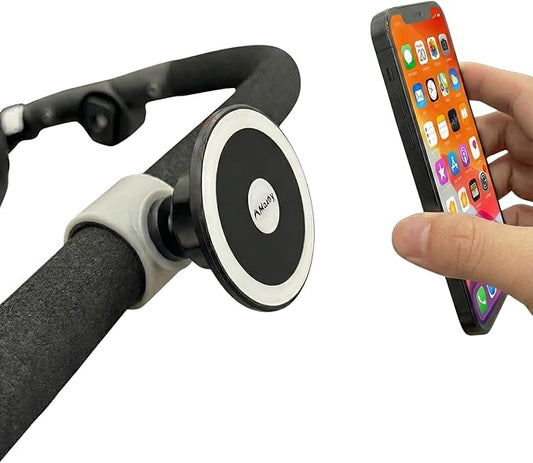 Stroller Phone Holder, MagSafe Compatible Magnetic Phone Mount for Stroller Handlebar. Installs in Seconds, Fast Attach & Detach