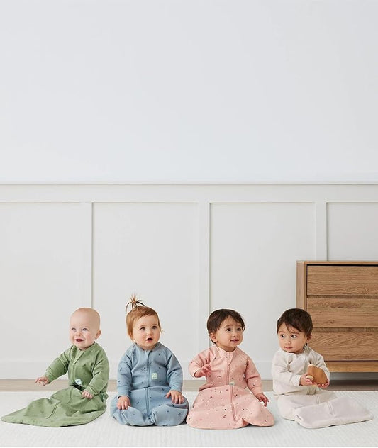 ergoPouch Jersey Sleeping Bag 3.5 TOG – Arms-Out Baby Sleep Sack, Ideal Transition from Swaddling, Slim Fit Keeps Baby Secure & Comfortable, Soft Breathable Fabric (3–12 Months, Oatmeal Marle)