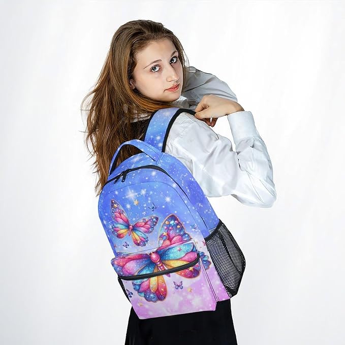 Backpack for Girls - Butterfly Backpacks for Kids Toddlers - Bookbag Gifts for Daughter - Lightweight School Bag for Kindergarten/Preschool/Elementary(17 Inch)