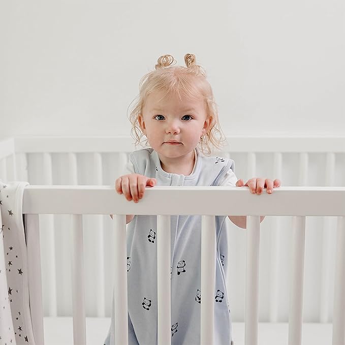 Woolino 4 Season Baby Sleep Bag with feet, Merino Wool and Organic Cotton Walker Sleep Bag or Sack, Toddler Sleeping Bag, 18-36m, Panda