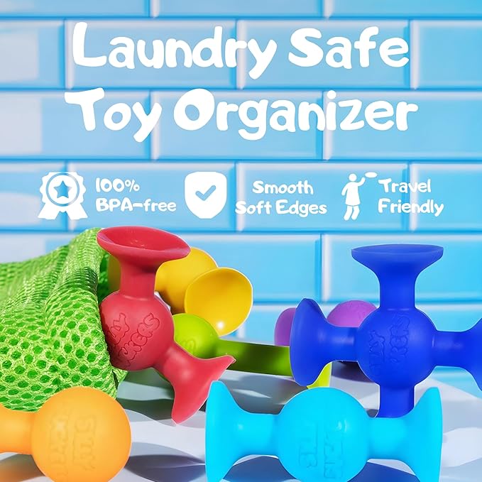 Acme Co 50 PCS Baby Suction Toys - Fun Baby Bath Games, for Toddlers, Educational Toddler Sensory, Interactive Play of Building, Montessori Stocking Stuffers for Kids