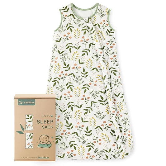 Yoofoss Rayon Made from Bamboo Baby Sleep Sack 18-24 Months 1.0 Tog Baby Wearable Blanket, Super Soft Infant Toddler Sleeping Sack 2-Way Zipper