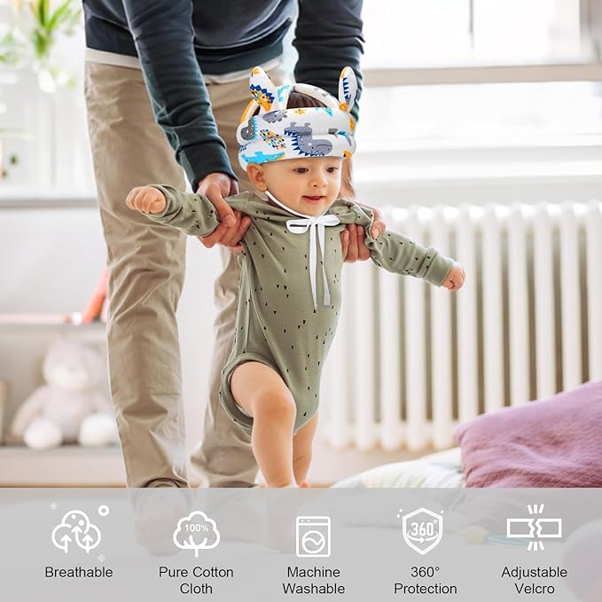 Baby Helmet Accmor Breathable Baby Head Protector for Crawling Walking Running, Lightweight Infant Safety Head Guard Cap Adjustable Toddler Head Protection with Soft Cushion for 6-24 Months Boys
