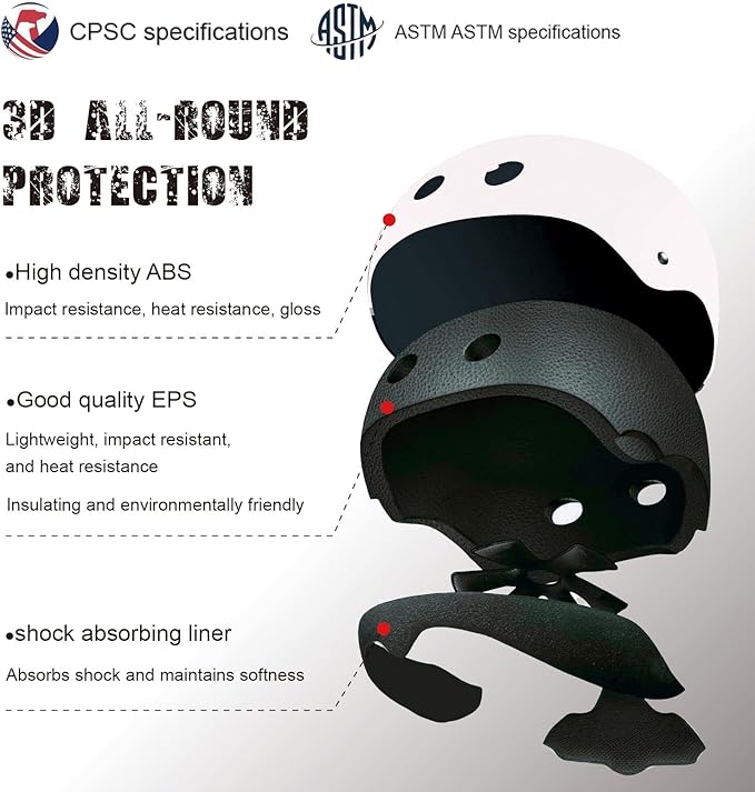 Kids Bike Helmet, CPSC & ASTM Certified, Adjustable EPS Protective Gear, 5 Colors, Multi-Sport for Boys & Girls, 11 Vents, Free Sports Drawstring Bag