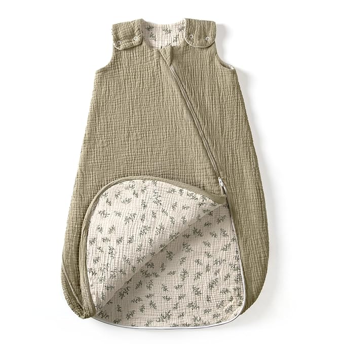lulumoon Sleep Sack Muslin for Baby: Cotton Wearable Blanket for 3-9 Months - Soft Lightweight Ideal for Nursery Lounge Nighttime Naptime 3-6 Months